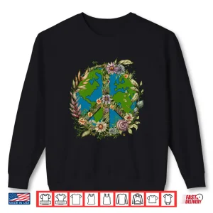 Sweatshirt Vintage Peace sign Floral Earth Earth day Shirt