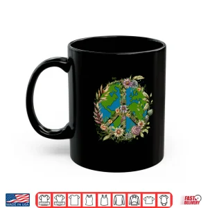Mug Vintage Peace sign Floral Earth Earth day Shirt