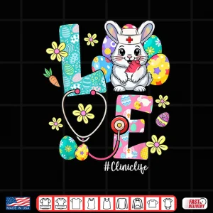 Design Love Clinic Life Bunny Stethoscope Easter Shirt