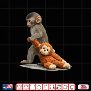 Design The Monkey Punch with Plush Toy Cute Baby Stuffed Animal Shirt