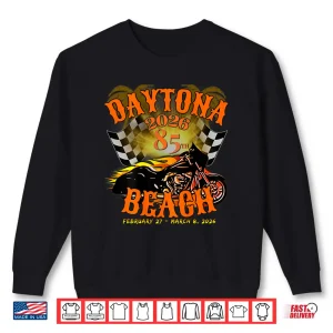 Sweatshirt 2026 Daytona Beach Florida 85th Anniversary Art On Back Shirt