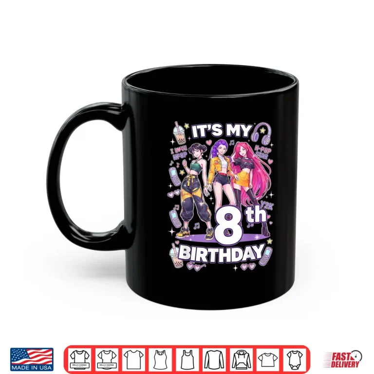 Mug 8th Birthday 8 Year Old Girl Korean Pop Kpop Bday Party Shirt