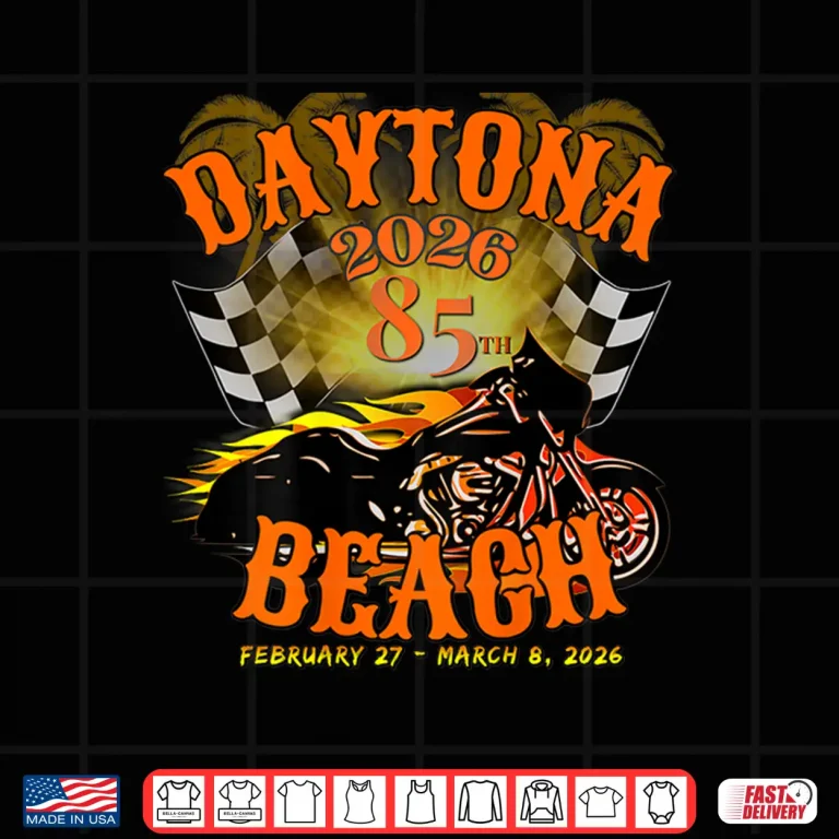 Design 2026 Daytona Beach Florida 85th Anniversary Art On Back Shirt