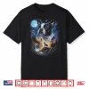 Boston Terrier Howling At The Moon Vintage Dog Art Shirt