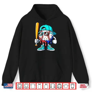 Hoodie Baseball Drip for Boys Ice Cream Drip Baseball Sport Lover Shirt