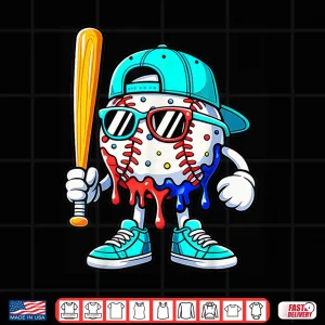 Design Baseball Drip for Boys Ice Cream Drip Baseball Sport Lover Shirt