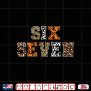 Design Boys Animal Print Clothes Six Seven Kids Zoo 67 Meme Girls Shirt