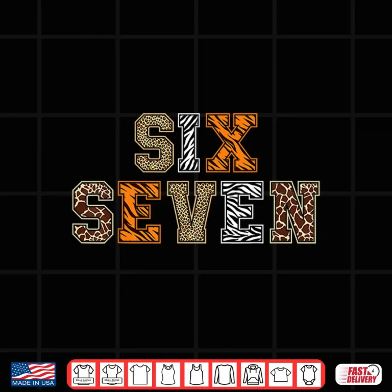 Design Boys Animal Print Clothes Six Seven Kids Zoo 67 Meme Girls Shirt