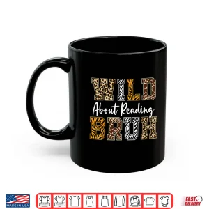 Mug Boys Animal Print Clothes Wild About Reading Kids Book Lover Shirt
