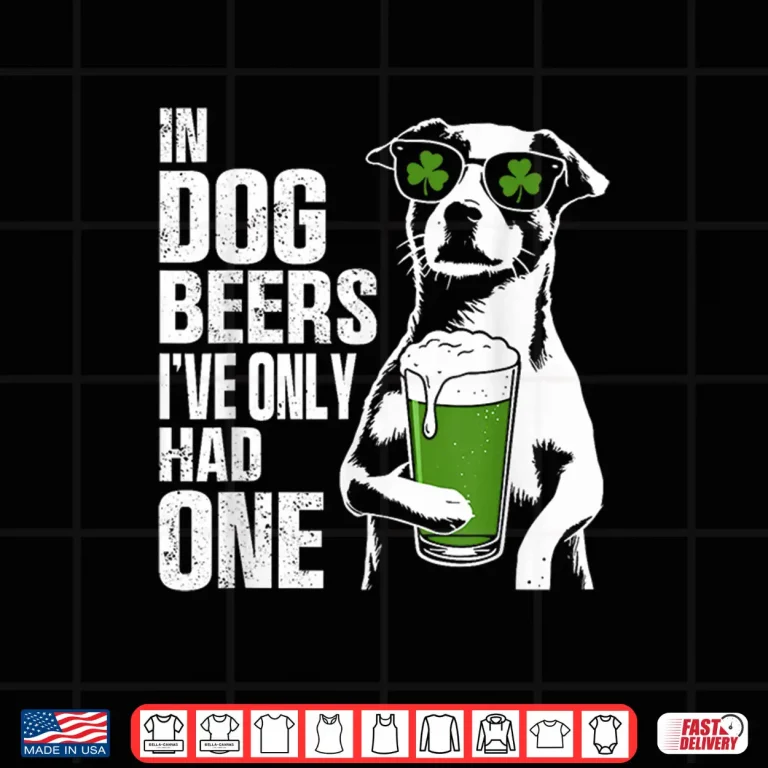 Design Dog Beer St Pattys Shamrock Funny St Patricks Day Shirt