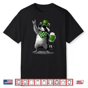 Raccoon St Patty’S Shamrock Beer Funny St Patrick’S Day Shirt