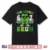 St Patricks Day Six Seven Bruh Meme 6 7 Shamrock Boys Kids Shirt