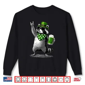 Sweatshirt Raccoon St Pattys Shamrock Beer Funny St Patricks Day Shirt
