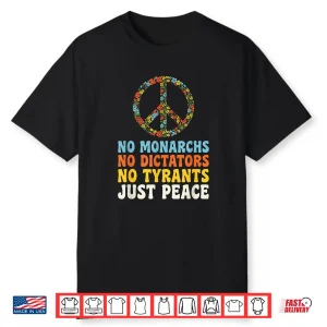 No Kings In America Groovy Vintage 70S Peace Shirt