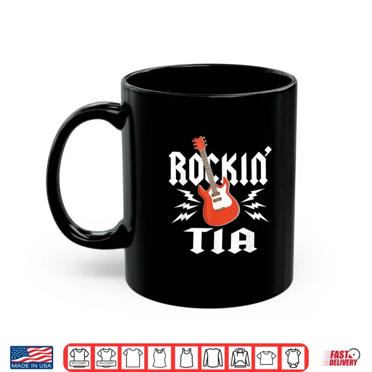 Mug Tia Rockin One Birthday Family Matching Rock Guitar Shirt