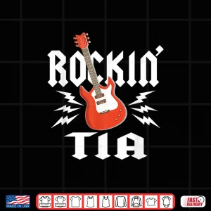 Design Tia Rockin One Birthday Family Matching Rock Guitar Shirt