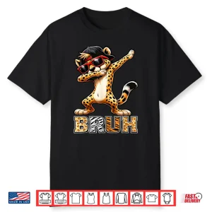 Bruh Cheetah Meme Graphic Tee Men Boys Animal Print Kids Shirt