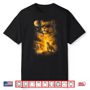 Cheetah Howling To The Moon Meme 90S Animal Print Graphic Shirt