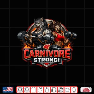 Design Carnivore Strong Male and Female Werewolf Workout Shirt