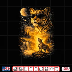 Design Cheetah Howling to The Moon Meme 90s Animal Print Graphic Shirt