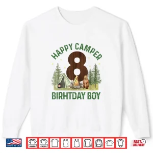 Sweatshirt Happy Camper 8 Forest Camping Boys 8th Birthday Adventure Shirt