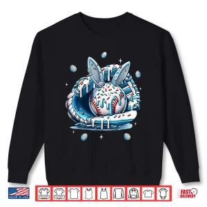 Sweatshirt Happy Easter Baseball Player Bunny Sports Boys Kids Girls Shirt