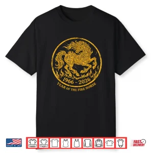 Retro 1966 2026 Year Of The Fire Horse 60Th Birthday Zodiac Shirt