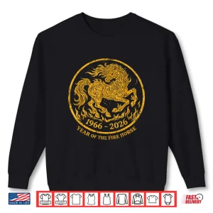 Sweatshirt Retro 1966 2026 Year of The Fire Horse 60th Birthday Zodiac Shirt
