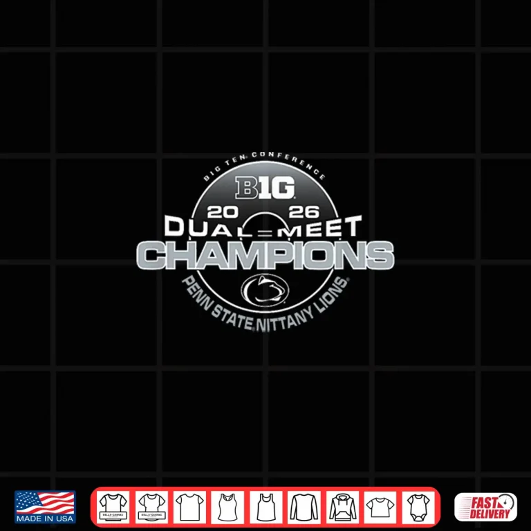 Design Penn State Nittany Lions Wrestling Big Ten Champs 2026 Dual Shirt