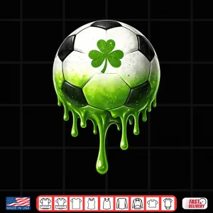 Design Soccer Drip Shamrock St Patricks Day for Boys Kids Youth Shirt