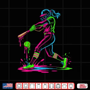 Design Softball Girl Ice Cream Softball Drip Shirt