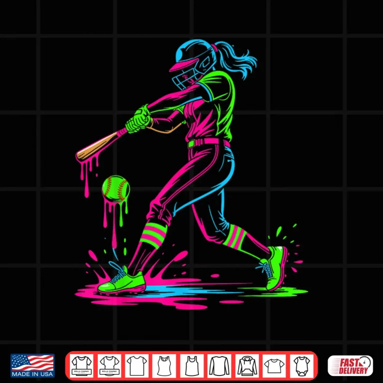 Design Softball Girl Ice Cream Softball Drip Shirt