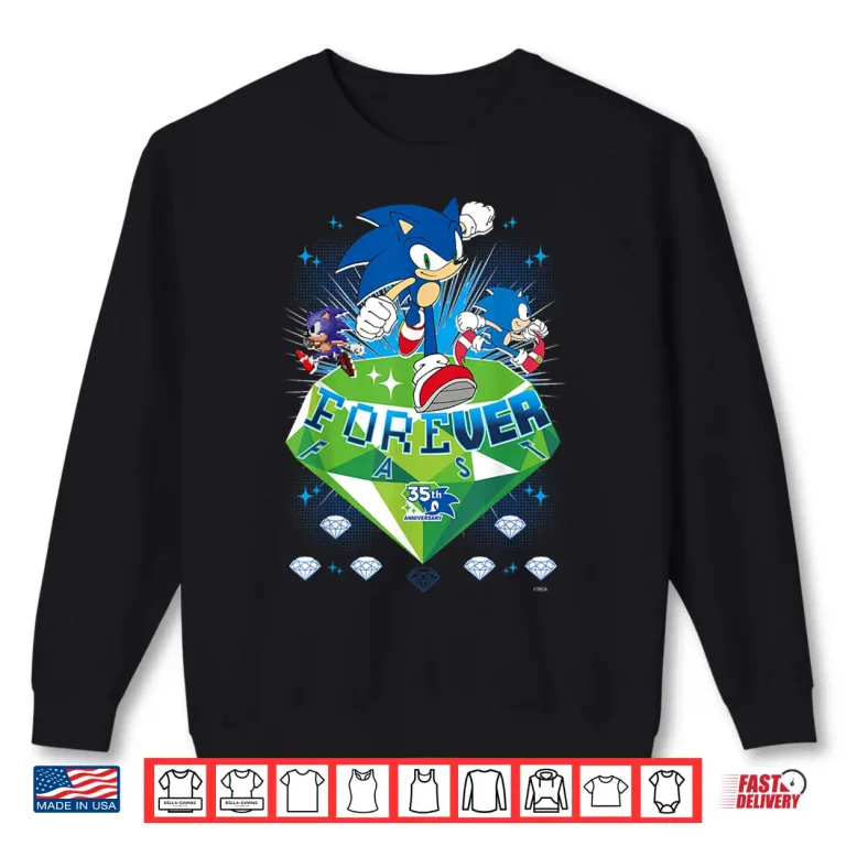 Sweatshirt Sonic The Hedgehog 35th Anniversary Forever Fast Emerald Run Shirt