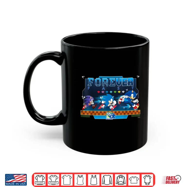 Mug Sonic The Hedgehog 35th Anniversary Forever Fast Evolution Shirt