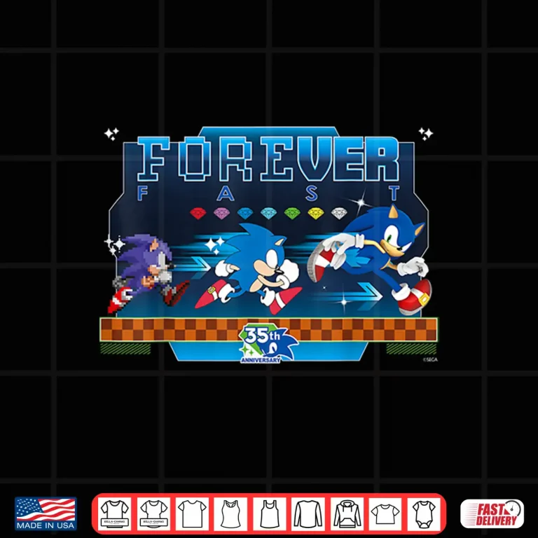 Design Sonic The Hedgehog 35th Anniversary Forever Fast Evolution Shirt