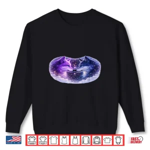 Sweatshirt Celestial Purple Blue Wolves Cosmic Spirit Wolf Art Shirt