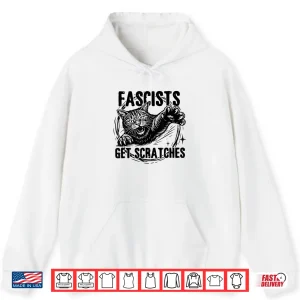 Hoodie Vintage Black Cats Against Fascists Get Scratches Shirt