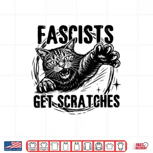 Design Vintage Black Cats Against Fascists Get Scratches Shirt