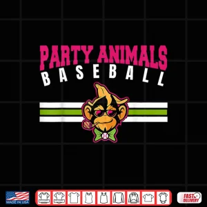 Design Party Animals Baseball Retro Monkey Sunglasses Shirt