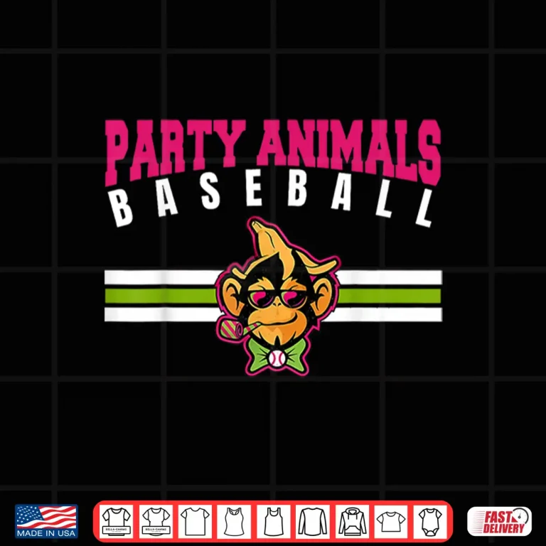 Design Party Animals Baseball Retro Monkey Sunglasses Shirt