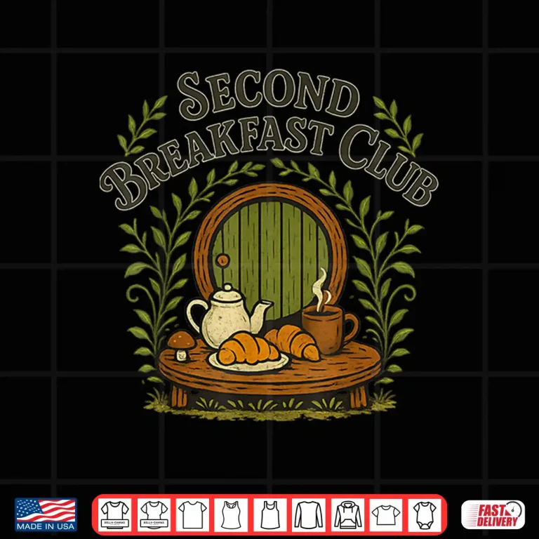 Design Second Breakfast Club Retro Cottagecore Brunch Bakery Lovers Shirt