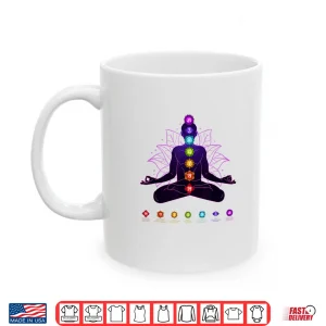 Mug 7 Seven Chakras Yoga Spiritual Body System Meditation White Shirt