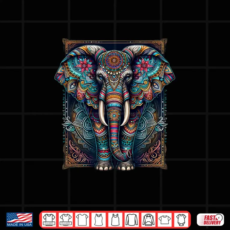 Design Mandala Elephant Wisdom Indian Elephant Zen Yoga Mindfulness Shirt