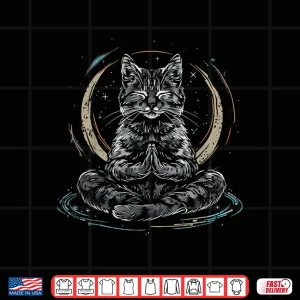 Design Meditation Cat Yoga Spiritual Hindu Buddhist Zen Buddha Shirt