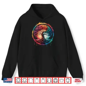 Hoodie Tree of Life Colorful Nature Yin Yang Zen Yoga Meditation Shirt