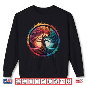 Sweatshirt Tree of Life Colorful Nature Yin Yang Zen Yoga Meditation Shirt