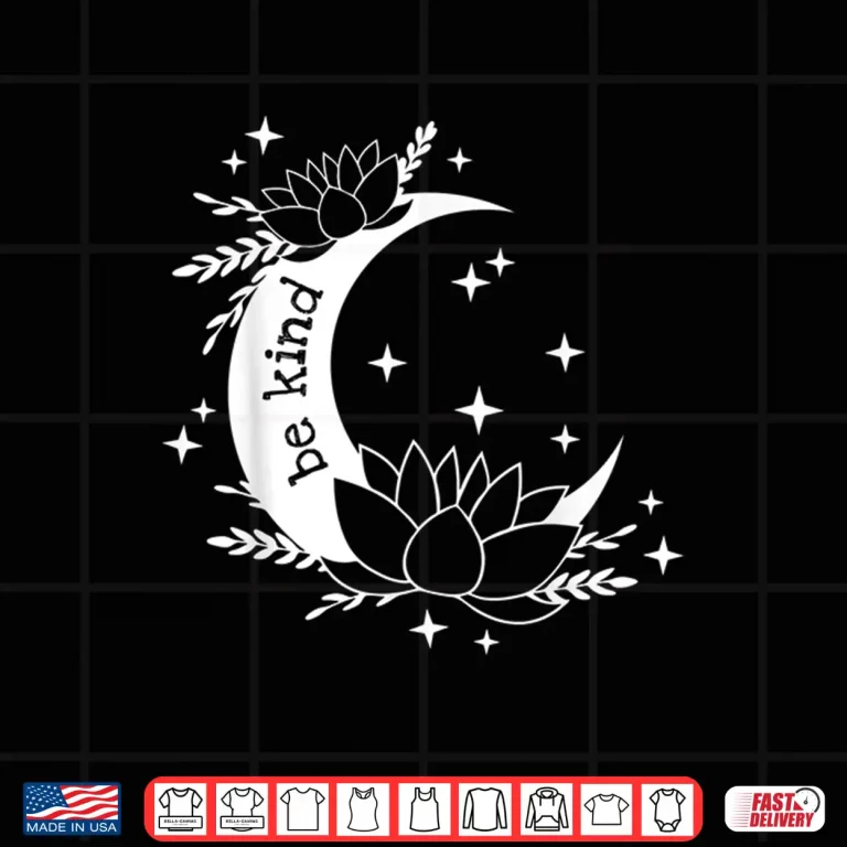 Design Be Kind Luna and Moon Lotus Flower Yoga Meditation Uplifting Shirt