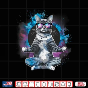 Design Cat Zen Buddha Yoga Spiritual Hindu Buddhist Meditation Shirt