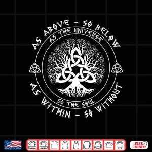 Design Celtic Tree Of Life As Above So Below Spiritual Yoga Shirt