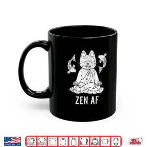 Mug Funny Zen AF Cat In Yoga Pose Distressed Men Women Gift Shirt